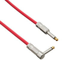 Shielded Cable - Live Line ギターケーブル LE-R3m S/L Red LE-Stage Series 3m SL 赤 レッド 日本製 ストレート L字 シールド ケーブル 国産 ブラック ライブライン
