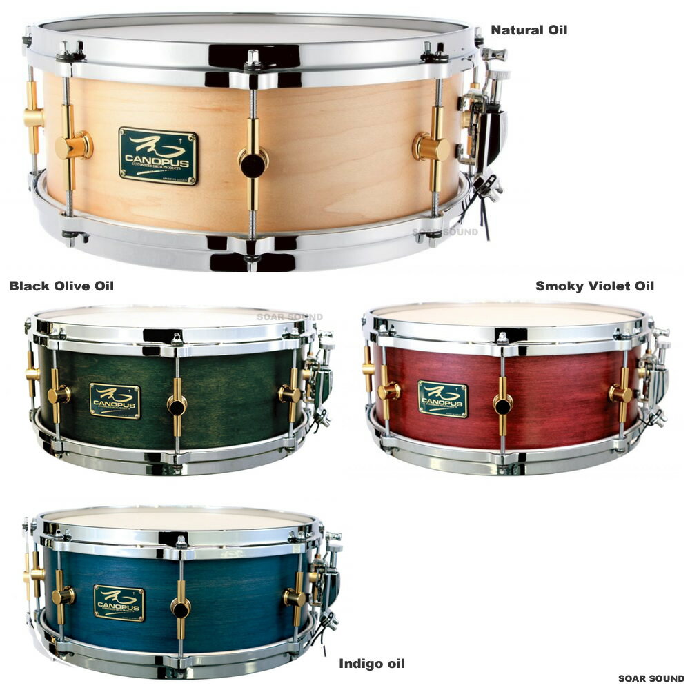 CANOPUS カノウプス 10プライ メイプル 14"x6.5" MO Snare Drum ダイキャストフープ オイルフィニッシュ スネアドラム MO-1465 小太鼓 スネア 日本製 国産