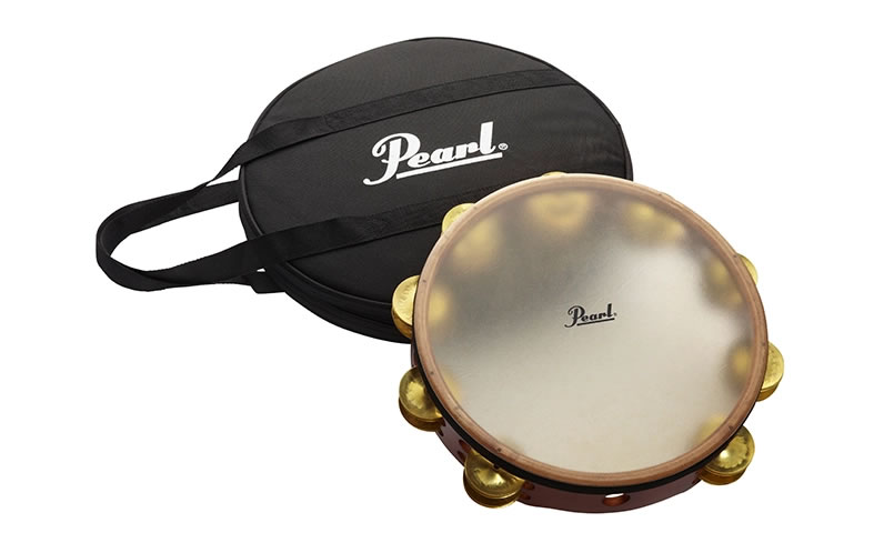 Pearl パール 10インチ シンフォニック タンバリン PETM-10CT マホガニー材 ブラスジングル カーフスキンヘッド