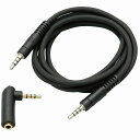 TECH 3.5mm TRRS 4極 オス オス TRSM-1.5 ミニフォン ステレオ ケーブル L字変換プラグ付(2)