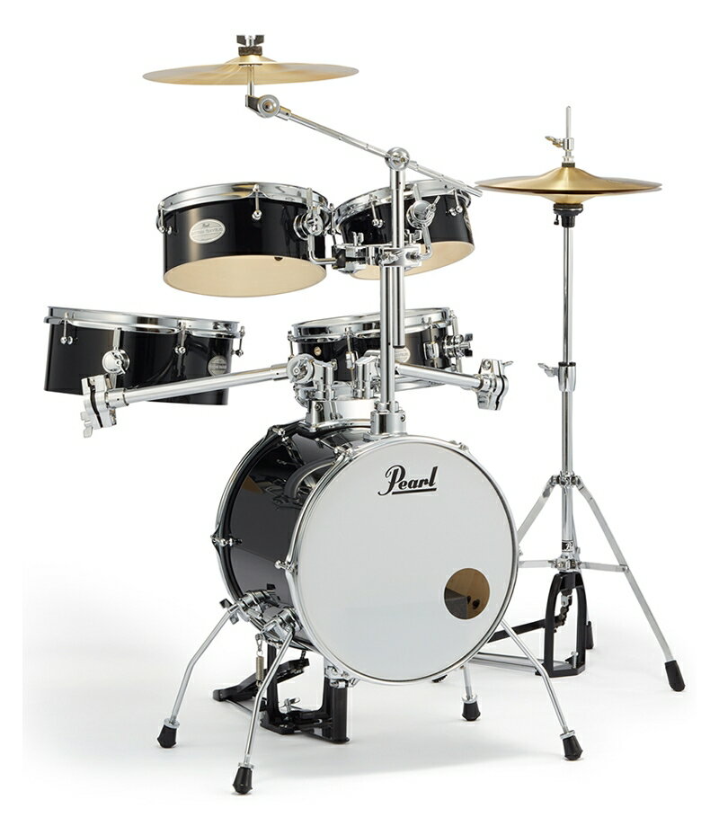 Pearl パール コンパクト ドラムセット リズムトラベラー Version 3S RT-645N/C Rhythm Traveler Light 31 ジェットブラック ドラム 持ち運び 便利！野外やストリートに！