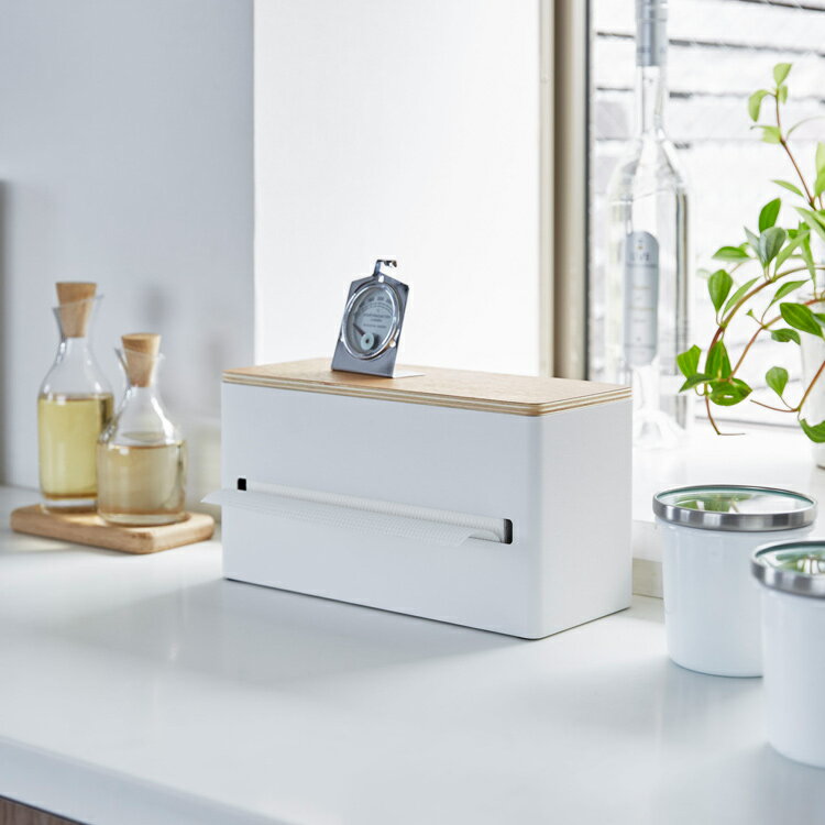 RIN 両面ティッシュケース リン 【収納 ボックスティッシュケース ボックスタイプ 卓上ティッシュ置き 卓上収納 リビング収納 リンシリーズ ブラウン 4765 ナチュラル 4766 山崎実業】 [2]