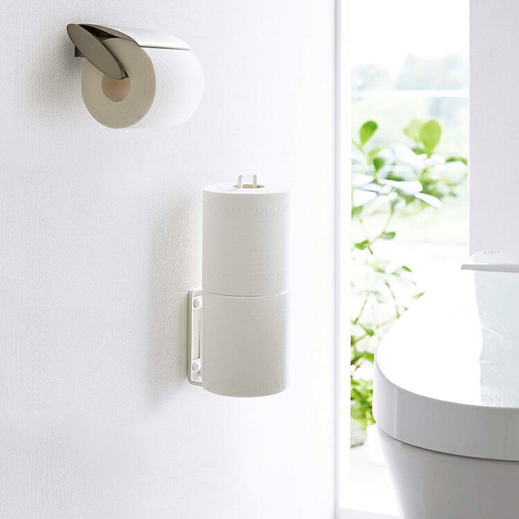[ ウォールトイレットペーパーホルダー タワー ] 山崎実業 タワーシリーズ tower トイレ トイレットペーパー 収納 浮かせる収納 6011 6012 2
