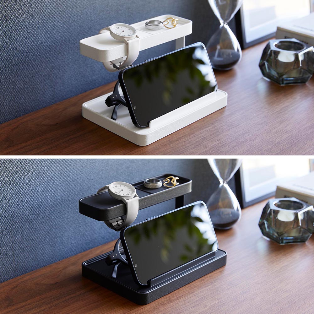 [ モバイル充電ステーション タワー] 山崎実業 タワーシリーズ tower スマホ スマホスタンド 卓上 充電 タブレットスタンド 横型 ガジェットスタンド ガジェット 充電ケーブル ホワイト ブラック 1871 1872 sobani-10002300 sobani サンプル画像2