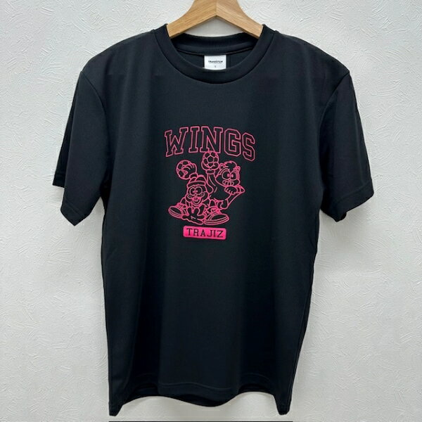 トラジズ (TRAJIZ) ハンドボールウエア 半袖Tシャツ プラクティスシャツ HB25JT03-BLK ブラック WINGS ウィングス