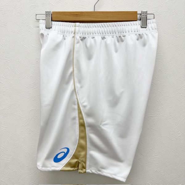 アシックス (asics) ソブエオリジナル ハンドボール ハーフパンツ ゲームパンツ ホワイト×ゴールド トレーニングウェア 半ズボン HFPB02-WHTGLD