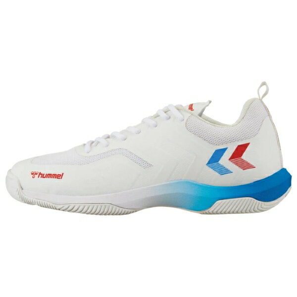 【期間限定!マルチバッグプレゼント】ヒュンメル (hummel) ハンドボール インドアシューズ レジェンドフライ6.0 ホワイト×レッド ワイドラスト 軽量 ...