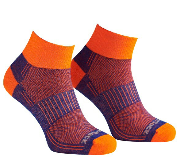 【ネコポス対応可】ライトソック (WRIGHTSOCK) ソックス 靴下 COOLMESH II Quarter Royal/ Orange ショート WS002-RO