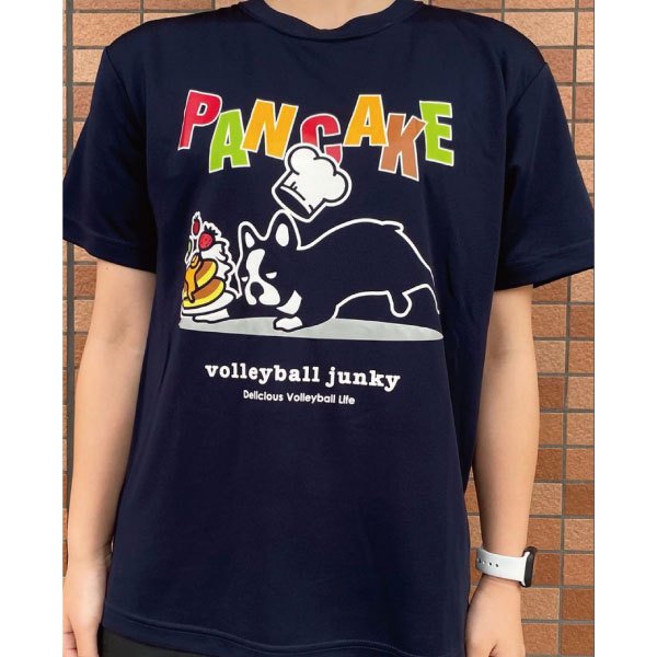 【あす楽対応】volleyball junky(バレーボールジャンキー)　バレーボール　Tシャツ　PANCAKEストレッチドライTEE　半袖Tシャツ　19-VJ22001　21(NVY)　ネイビー