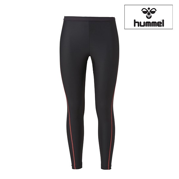 【取り寄せ】hummel ヒュンメル レギンス 10分丈 タイツ インナー ブラック×S.ピンク 水陸両用 HLY6110-9024