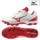 【あす楽対応】MIZUNO ミズノ 野球 ベースボール スパイク シューズ ウエーブ ライトレボ メンズ 22aw ホワイト×レッド 3E相当 11GP2221...
