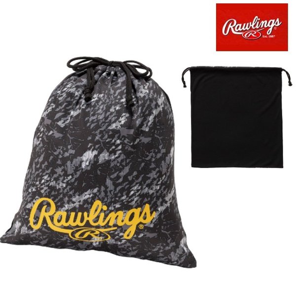 ローリングス Rawrings 野球 グラブ袋 BIONIC マルチ袋 収納 ブラック アクセサリー 小物 40cm×34.5cm EAC12F13-B
