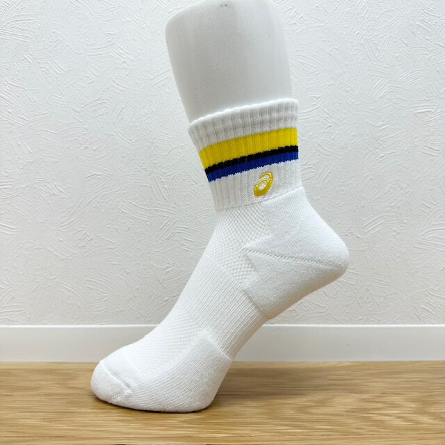 アシックス (asics) ソックス ミドルショート ソブエスポーツオリジナルカラー PC06 W×Y×BK×BL×Y(ホワイト×イエロー×ブラック×ブルー×イエロー) ハンドボール