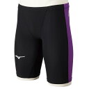 mizuno ミズノ FINA承認 メンズ競泳用水着 MX ALPHA2 ハーフスパッツ MX・SONIC α II N2MB201197 ブラック×バイオレッ...