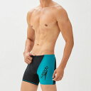 speedo (スピード) 水着 練習用 トレーニング用 パネルフリージリーターンズハーフボックス メンズ ブラック×アクアリウム 耐塩素性 ストレッチ 透けに...