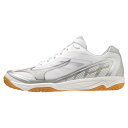 ミズノ (MIZUNO) バレーボールシューズ ミズノフライ 23ss ホワイト×シルバー×ゴールド 2E相当 V1GA233009