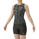 アリーナ (arena) 水泳 フィットネス用水着 フィットネスセパレート カバーバック ミドルレッグ 差し込みパッド レディース (25aw) ブラック×ブラック S-XO AS5FWF52L-BKBK 返品交換不可