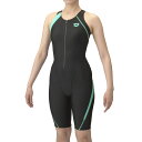 アリーナ (arena) 水泳 フィットネス用水着 アクアエクサ フィットネスワンピーススパッツ Yバック 差し込みパッド レディース (25aw) ブラック×...