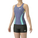 アリーナ (arena) 水泳 フィットネス用水着 フィットネスセパレート Yバック ショートレッグ 差し込みパッド レディース (25aw) ブルー×エメラルド SS-O AS5SWF40L-BLEM 返品交換不可