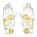 【決算特別価格】アディダス (adidas) 野球 バッティンググローブ 打撃用手袋 TOP1 両手用 ホワイト×ゴールド サイズL LBG204-1182