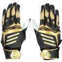 【決算特別価格】アディダス (adidas) 野球 バッティンググローブ 打撃用手袋 TOP1 両手用 ブラック×ゴールド サイズS-L LBG204-1982