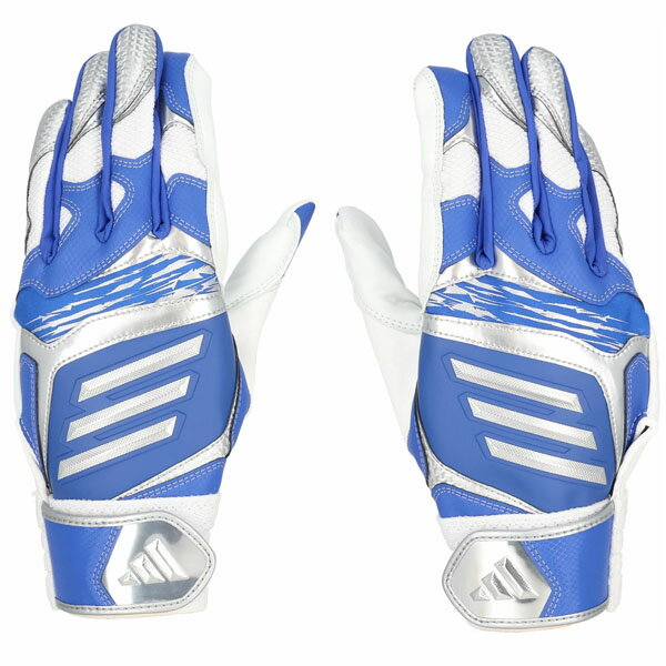 アディダス (adidas) 野球 バッティンググローブ 打撃用手袋 TOP1 両手用 ブルー×シルバー サイズM-L LBG204-2313【KS】【SALE...