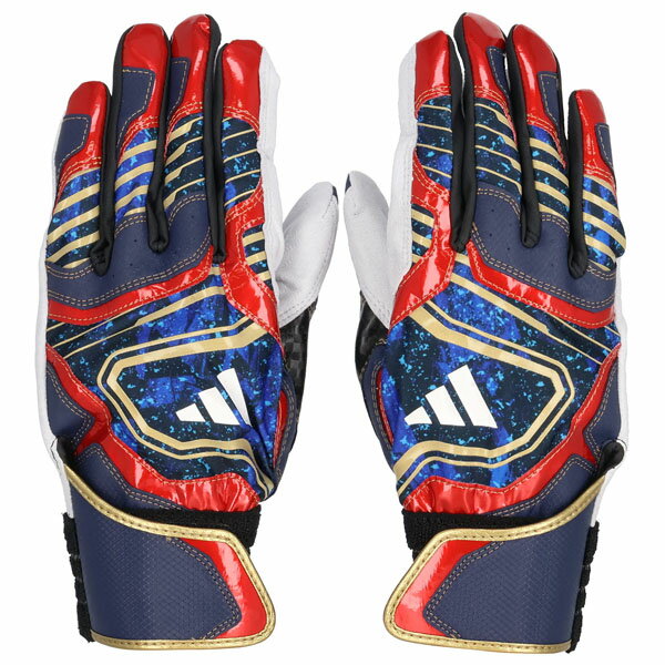 アディダス (adidas) 野球 バッティンググローブ 打撃用手袋 TOP2 両手用 ネイビー×ゴールド サイズS-L LBG304-2982【KS】【SAL...