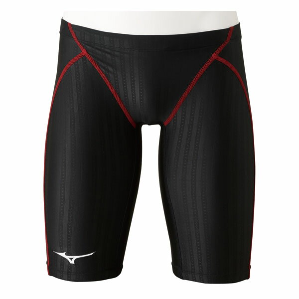 ミズノ (MIZUNO) 競泳用水着 FINA承認 ハーフスパッツ メンズ (20ss) ブラック×レッド XS N2MB002296【箱なし・返品交換不可】
