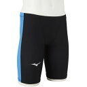 ミズノ (MIZUNO) 競泳用水着 布帛水着 FINA承認済 MX・SONICアルファ2 ハーフスパッツ メンズ (22ss) ブラック×スカイブルー M N2MB201191【返品交換不可】