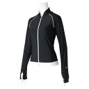 ミズノ (MIZUNO) 水泳 フィットネス用水着 ラッシュガード 長袖 レディース (25aw) ブラック×ホワイト M-L N2JAA83090 返品交換不...