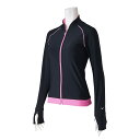 ミズノ (MIZUNO) 水泳 フィットネス用水着 ラッシュガード 長袖 レディース (25aw) ブラック×ピンク N2JAA83096 返品交換不可【SAL...