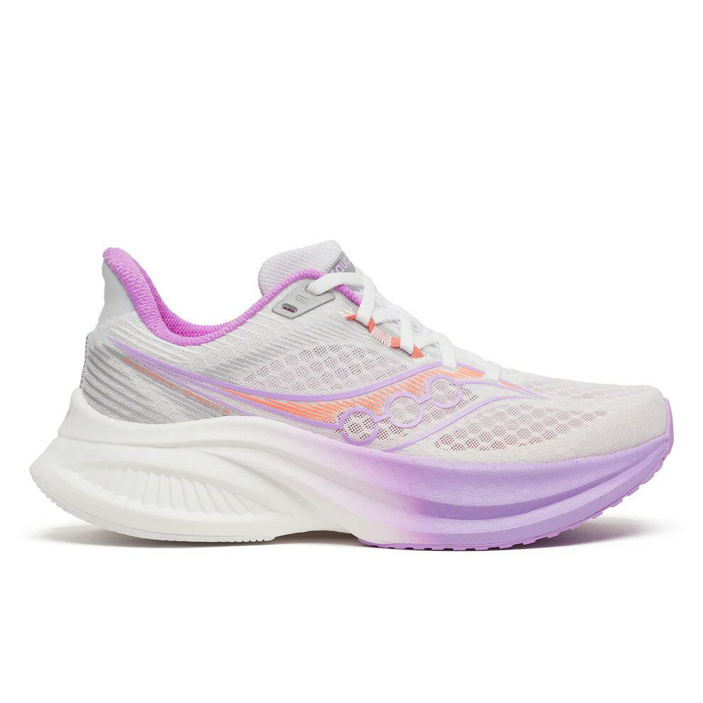 速く走りたい人のために 力強い蹴り出しと軽やかな走り心地 サッカニー (saucony) ランニングシューズ スニーカー ENDORPHIN SPEED 5 エンドルフィンスピード5 レディース (25aw) ホワイト×クロッカス S11007340 S11007-340