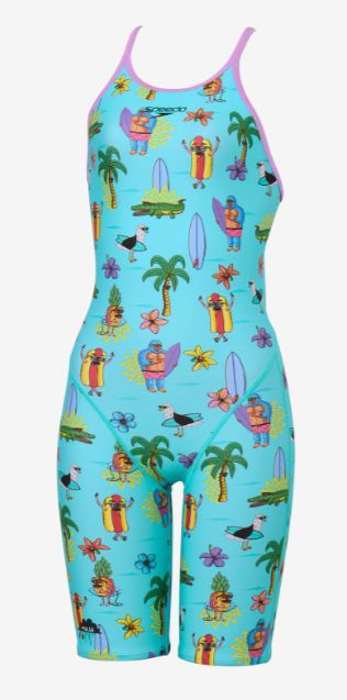 スピード (Speedo) 水泳 競泳 練習用水着 トレーニング用 オールインワン モルガターンズニースキン レディース (25aw) ターコイズ S-M STW12551MU-TQ 返品交換不可【SS2512】