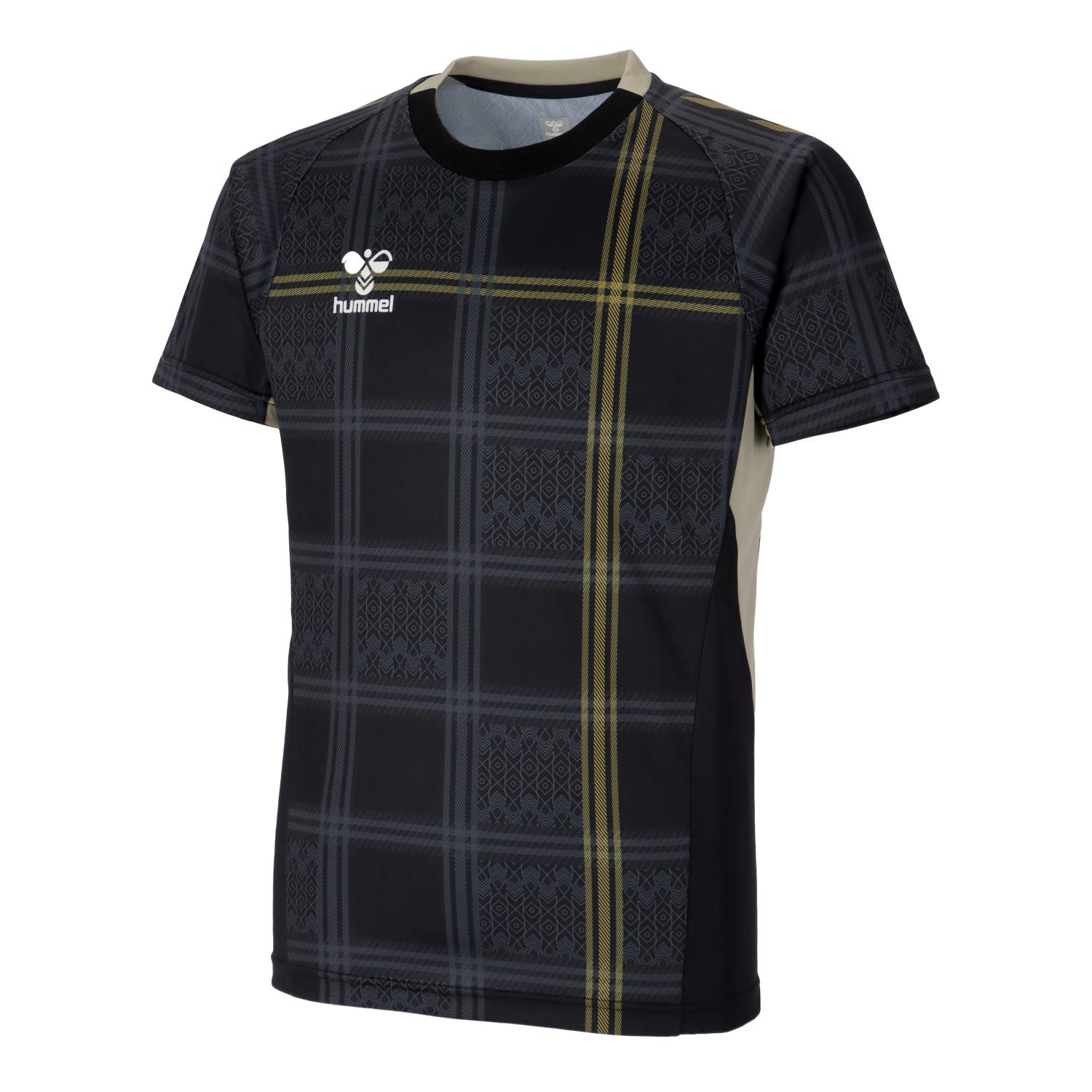 ヒュンメル (hummel) ハンドボールウェア トレーニングウエア スポーツウエア HB JAPAN プレマッチシャツ プラシャツ 半袖Tシャツ メンズ (26ss) ブラック S-XO HAP1237-90