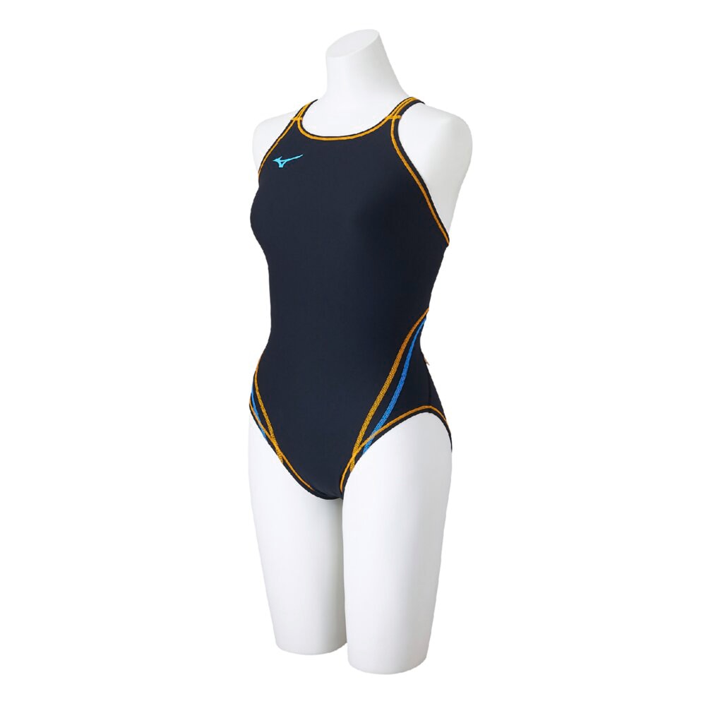ミズノ (MIZUNO) 水泳 競泳 練習用水着 タフスーツ エクサースーツ ミディアムカット レディース (26ss) ブラック×ゴールドフュージョン×カプリブリーズ XS-M N2MAC26294 返品交換不可【SALE】【SS2609】
