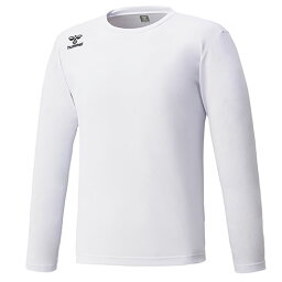 ヒュンメル（hummel）サッカーウエア ハンドボールウエア ワンポイントロングTシャツ (23aw) ホワイト 長袖Tシャツ ロングスリーブ HAP7007-10