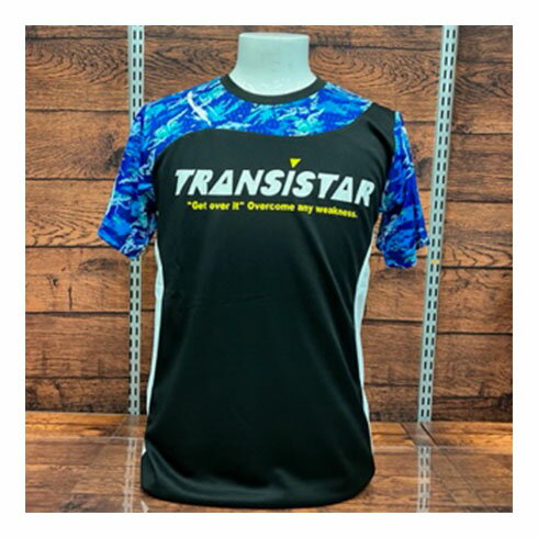 トランジスタ (TRANSISTAR) ハンドボールウエア CAMO5 ゲームシャツ 半袖Tシャツ カモ柄 ブラック×ブルー HB23AT02-BLK/BLE【SS2406】