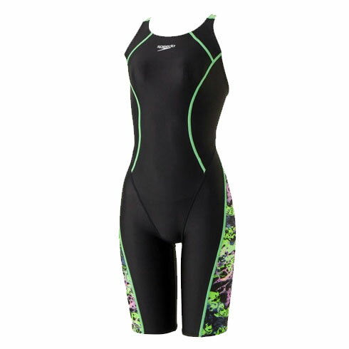 スピード (speedo) FINA承認 レディース競泳用水着 フレックスシグマカイセミオープンバックニースキン グリーン×ピンク SCW12353F-GP 箱なし 返品交換不可