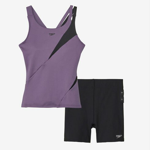 スピード (speedo) レディース水着 練習用 トレーニング用 フィットネス ディアゴナセパレーツ セパレート タンクトップ 短パン バイブ パープル 水泳 女子 ウィメンズ SFW22215-VB 箱なし 返品交換不可