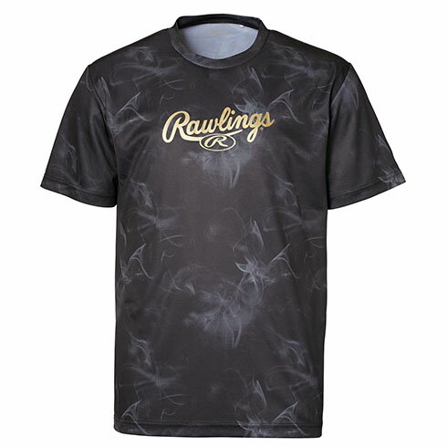 ローリングス (Rawlings) 野球 アパレル 半袖シャツ ゴーストスモークグラフィック Tシャツ (24ss) ブラック AST14S02-B