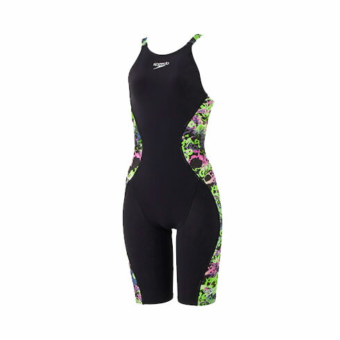 スピード speedo 水泳 レディース 布帛 競泳用 FINA承認 プロハイブリッド2オープンバックニースキン グリーン×ピンク SCW12350F-GP 返品交換不可【SS2403】