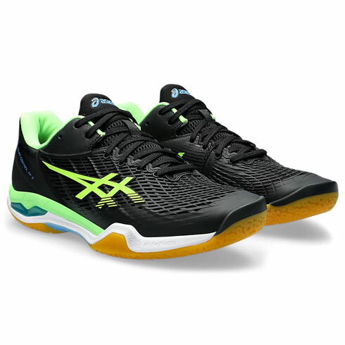 【取り寄せ】ASICS アシックス バドミントンシューズ COURT CONTROL FF 3 メンズ (24ss) BLACK/LIME BURST スタンダードラスト 1071A087-001 1