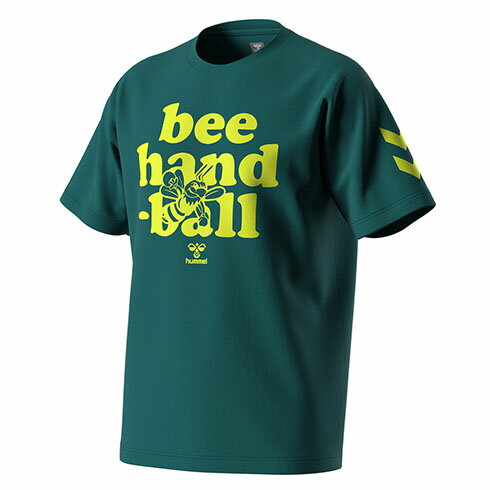 HANDBALL BEEキャラクターグラフィックTシャツ。 吸汗速乾。 ●カラー：ティールグリーン ●素材：ポリエステル100％ ●製造国：中国 メーカー希望小売価格はメーカーカタログに基づいて掲載しています