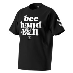 ヒュンメル (hummel) ハンドボールウエア ベーシックプラクティスシャツ プラシャツ HANDBALL BEE 半袖Tシャツ (24ss) ブラック 蜂 ハチ HAP1199-90