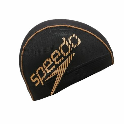 スピード (SPEEDO) 水泳 スイム スイミング 帽子 ビームスタックメッシュキャップ ユニセックス (24ss) ブラック×ゴールド SE12420-GD