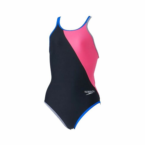 スピード (SPEEDO) 水泳 競泳練習用水着 ファンピースクローシェイターンズスーツ レディース (24ss) ブラック×ピンク STW02303-KP 店頭展示品 箱なし 返品不可【SS2406】