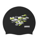 【決算特別価格】アリーナ (arena) 水泳 競泳用帽子 スイムキャップ シリコンキャップ (24aw) ブラック×ホワイト AS4FSC10U-BKWH