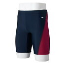 ミズノ (MIZUNO) アクアフィットネス水着 スイム スイミング プール ハーフスパッツ メンズ (24aw) ネイビー N2JBB10586 店頭展示品 箱なし 返品交換不可(4)