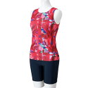 ミズノ (MIZUNO) アクアフィットネス水着 スイミング プール セパレーツ ボタン付 レディース (24aw) レッド N2JGB84362 店頭展示品 ...