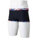 【決算特別価格】ミズノ (MIZUNO) 競泳 練習水着 トレーニング ショートスパッツ メンズ (24aw) ブラック×ピンク N2MBB58796 店頭展示...